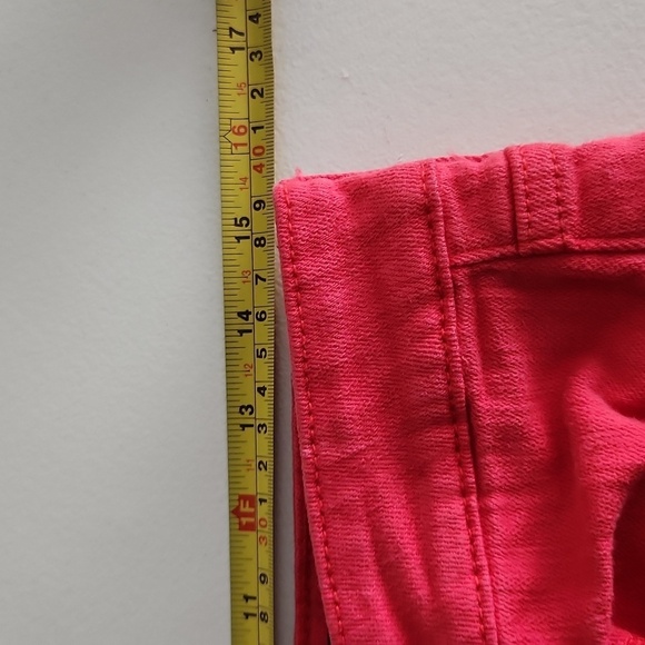 Eunina Red Distressed Jean Shorts - Picture 7 of 9